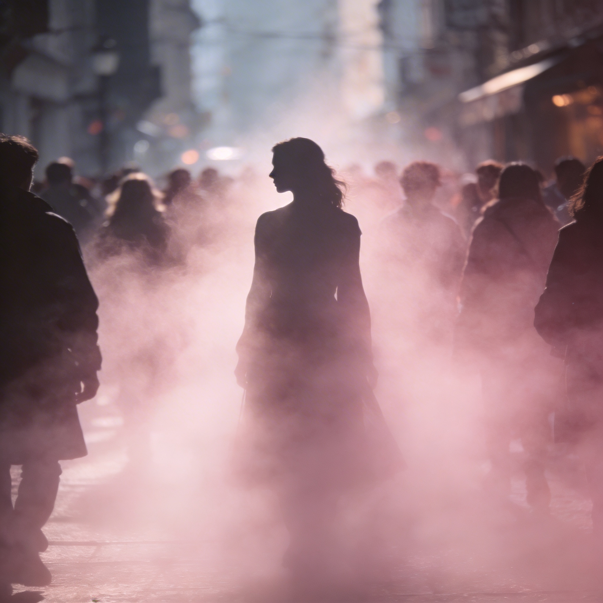 换成淡粉色烟雾，拍摄使用徕卡相机拍摄。